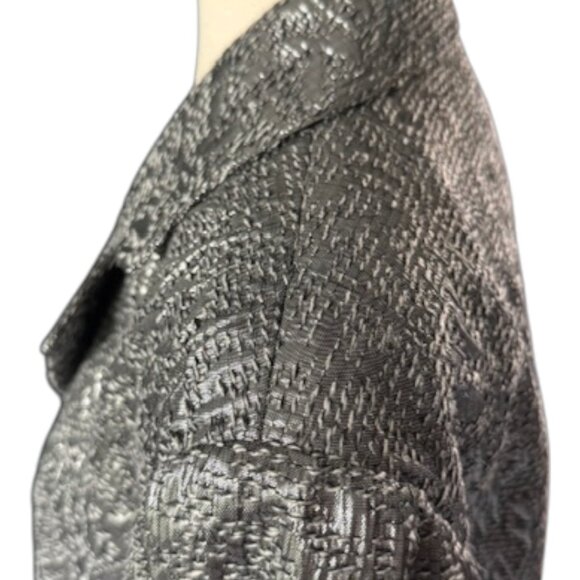 Chico's Women's Coletta Silver Metallic 3 Button Blazer Jacket Size 3 Plus16 - Picture 9 of 14